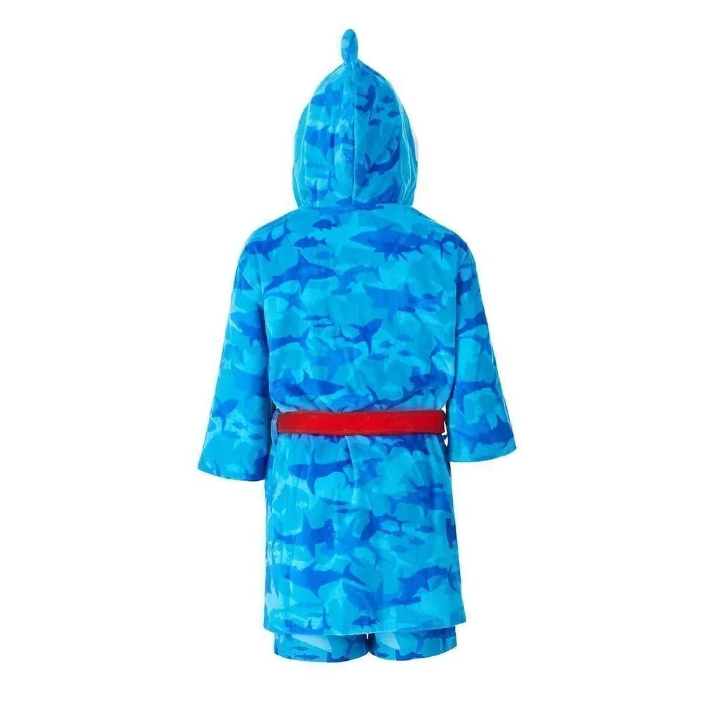 NEW! SAINT EVE Youth Boys Shark Beach CoverUp Robe & UPF50 Swim Trunk 2Piece Set - Picture 4 of 15